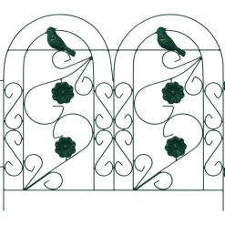 vidaXL Valla de Jardín 5 pcs Acero Verde