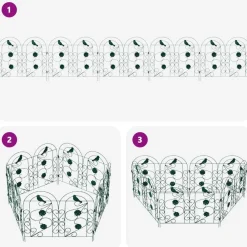 vidaXL Valla de Jardín 5 pcs Acero Verde