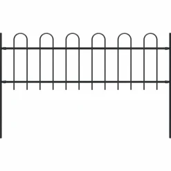 vidaXL Vallas De Jardín-Valla de jardín Boxtel con aro superior de acero, 181x60 cm, negro