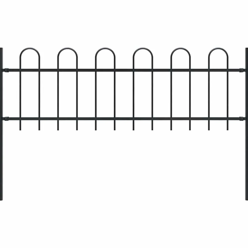 vidaXL Vallas De Jardín-Valla de jardín Boxtel con aro superior de acero, 181x60 cm, negro