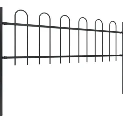 vidaXL Vallas De Jardín-Valla de jardín Boxtel con aro superior de acero, 181x60 cm, negro