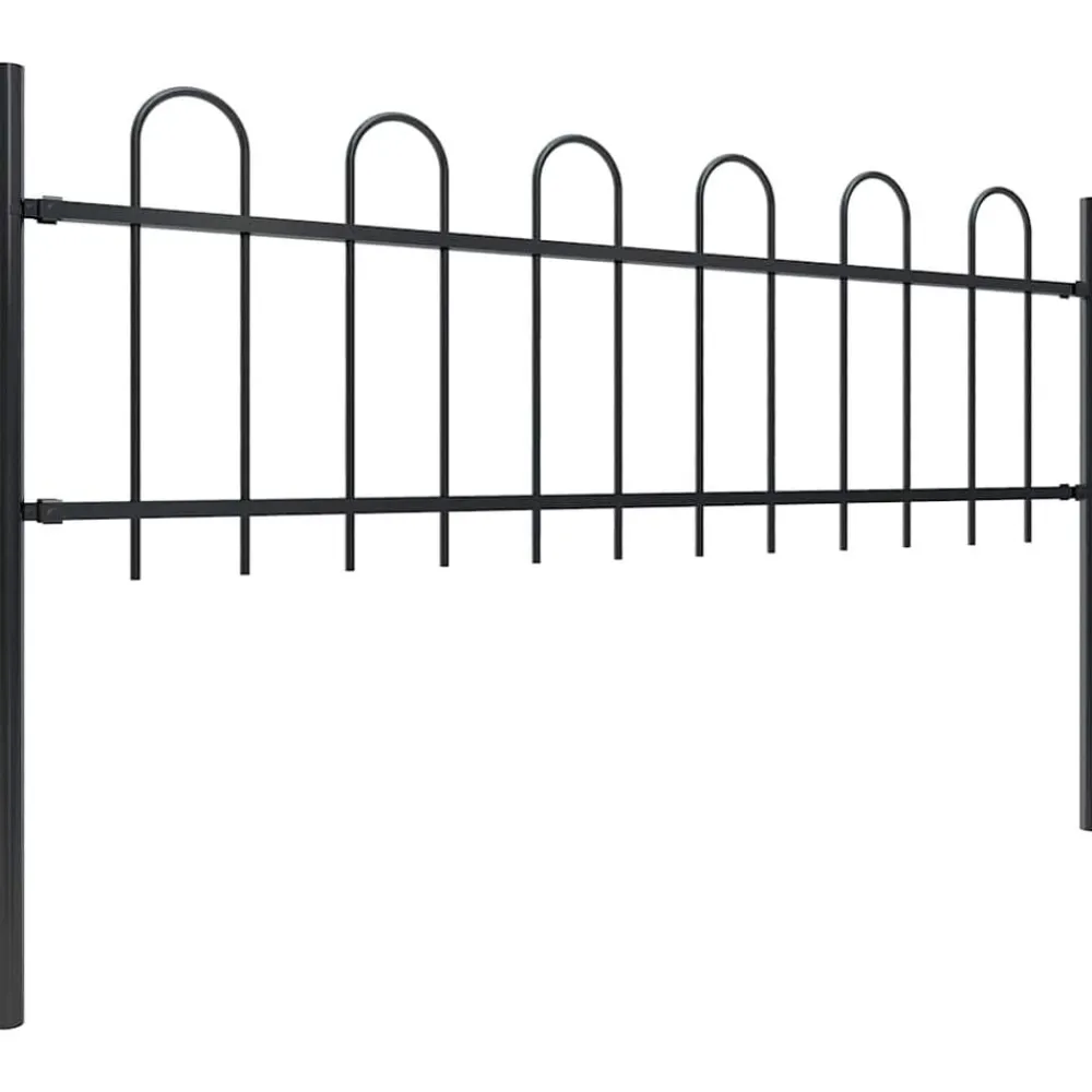 vidaXL Vallas De Jardín-Valla de jardín Boxtel con aro superior de acero, 181x60 cm, negro