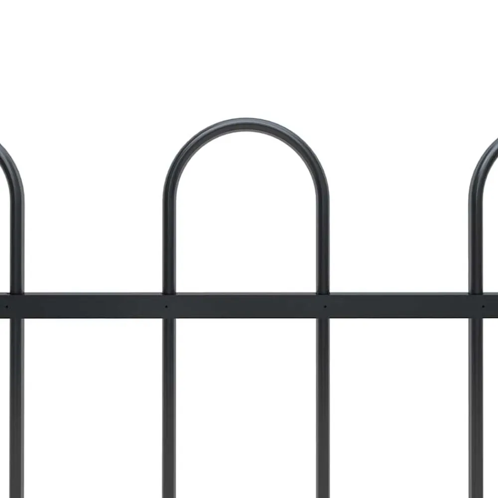 vidaXL Vallas De Jardín-Valla de jardín Boxtel con aro superior de acero, 181x60 cm, negro