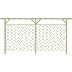 vidaXL Vallas De Jardín-Valla de jardín celosía con pérgola superior madera