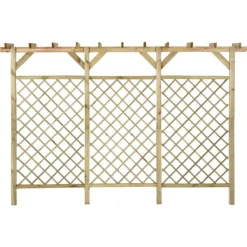 vidaXL Vallas De Jardín-Valla de jardín con pérgola madera pino impregnada 300x50x200cm