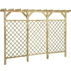 vidaXL Vallas De Jardín-Valla de jardín con pérgola madera pino impregnada 300x50x200cm