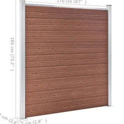 vidaXL Vallas De Jardín-Valla de jardín de WPC marrón 353x186 cm