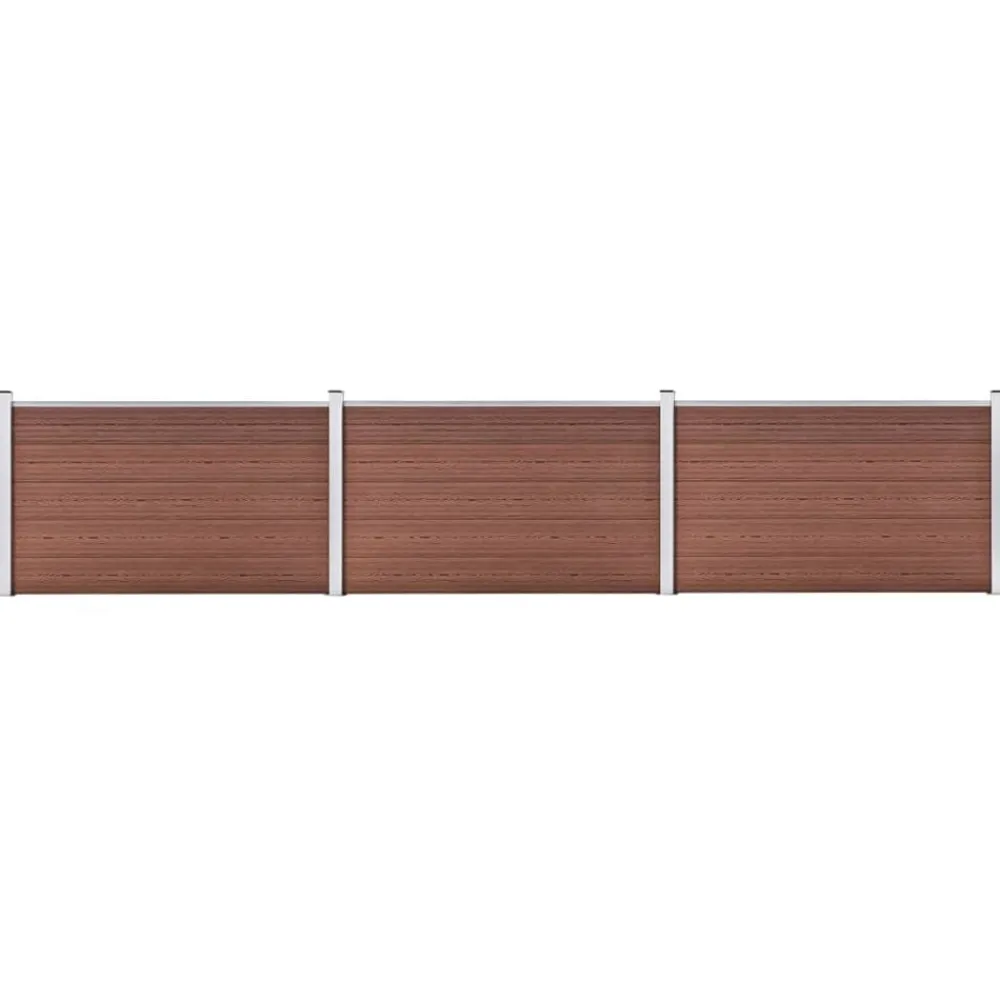 vidaXL Vallas De Jardín-Valla de jardín de WPC marrón 526x106 cm