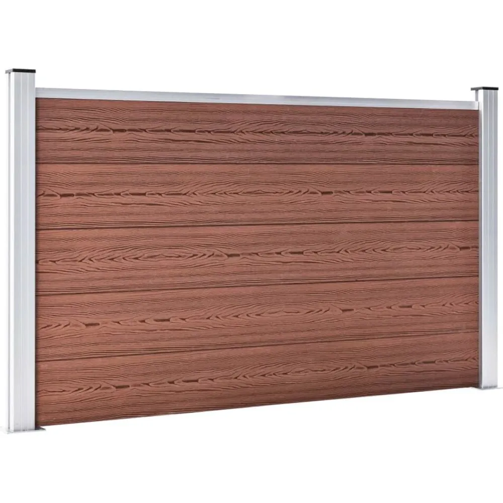 vidaXL Vallas De Jardín-Valla de jardín de WPC marrón 526x106 cm