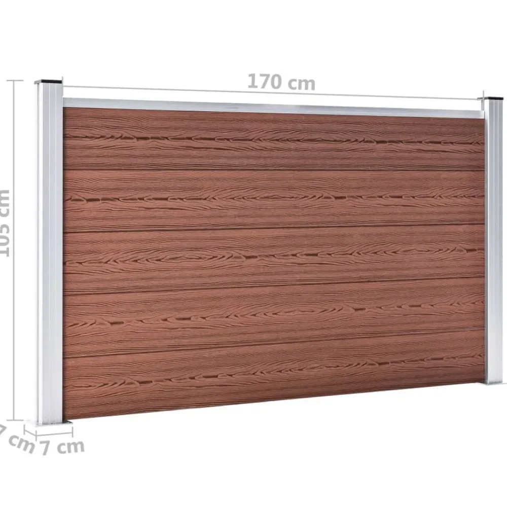 vidaXL Vallas De Jardín-Valla de jardín de WPC marrón 526x106 cm