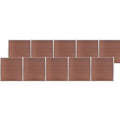 vidaXL Valla de jardín de WPC marrón 1737x186 cm Marr&oacute;n New