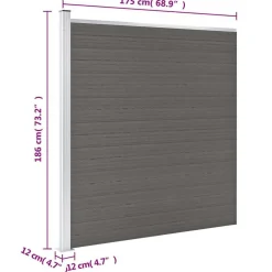 vidaXL Valla de jardín de WPC 175x186 cm Gris Best
