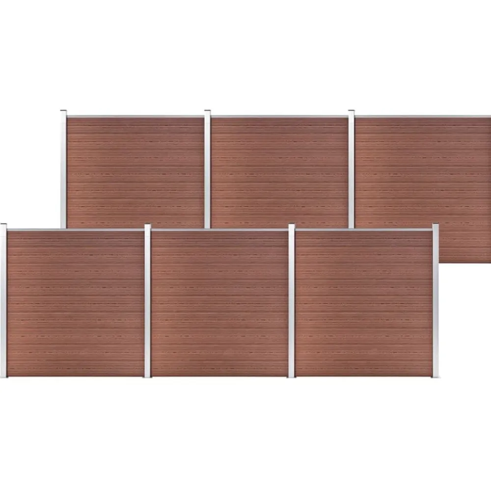 vidaXL Valla de jardín de WPC marrón 1045x186 cm Marrón Discount