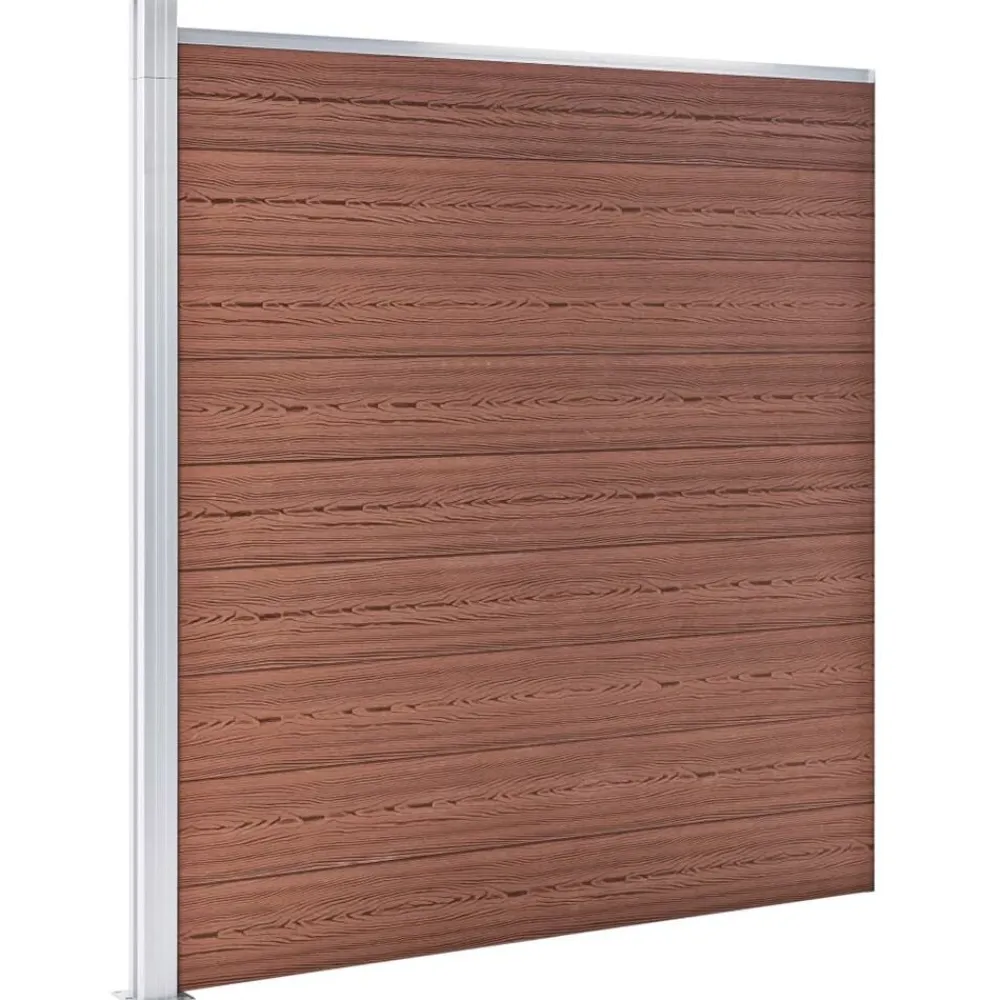 vidaXL Valla de jardín de WPC marrón 1045x186 cm Marrón Discount