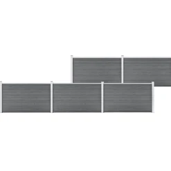 vidaXL Valla de jardín de WPC 872x106 cm Gris