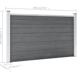 vidaXL Valla de jardín de WPC 872x106 cm Gris