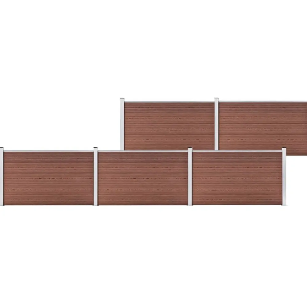 vidaXL Valla de jardín de WPC marrón 872x106 cm Marrón Hot