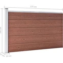 vidaXL Valla de jardín de WPC marrón 175x105 cm Marrón Online