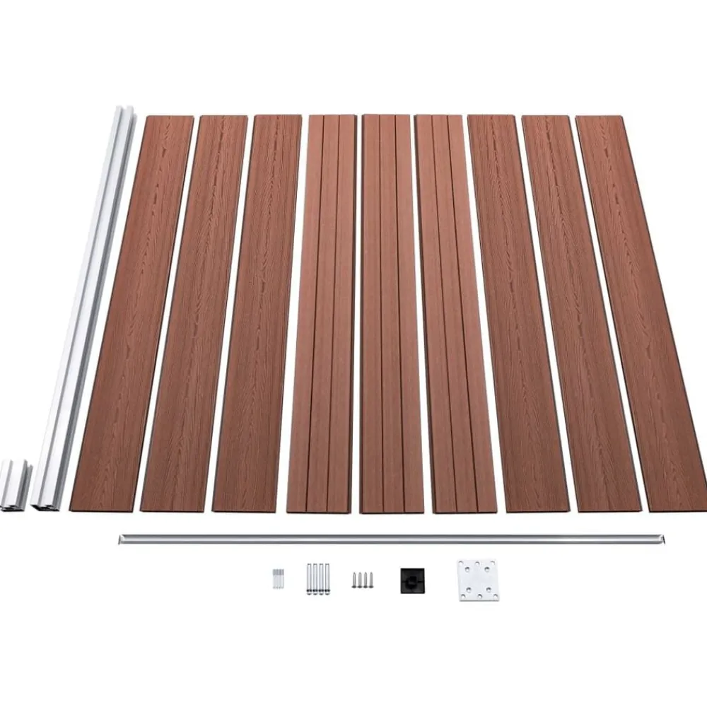 vidaXL Valla de jardín de WPC marrón 175x186 cm Marrón