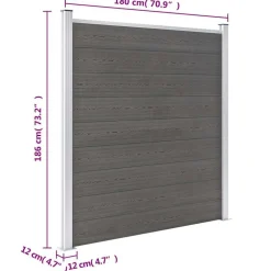 vidaXL Valla de jardín de WPC 180x186 cm Gris Hot