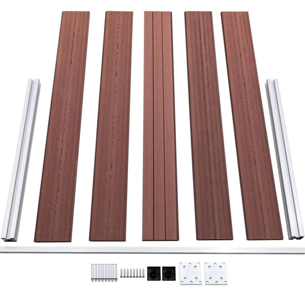 vidaXL Valla de jardín de WPC marrón 180x105 cm Marrón Discount