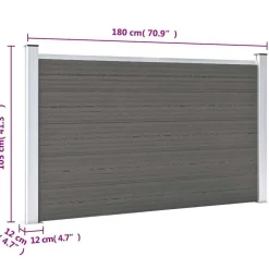 vidaXL Vallas De Jardín-Valla de jardín de WPC 180x105 cm