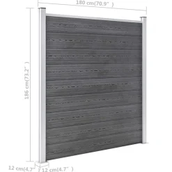 vidaXL Valla de jardín de WPC 1391x186 cm Gris New