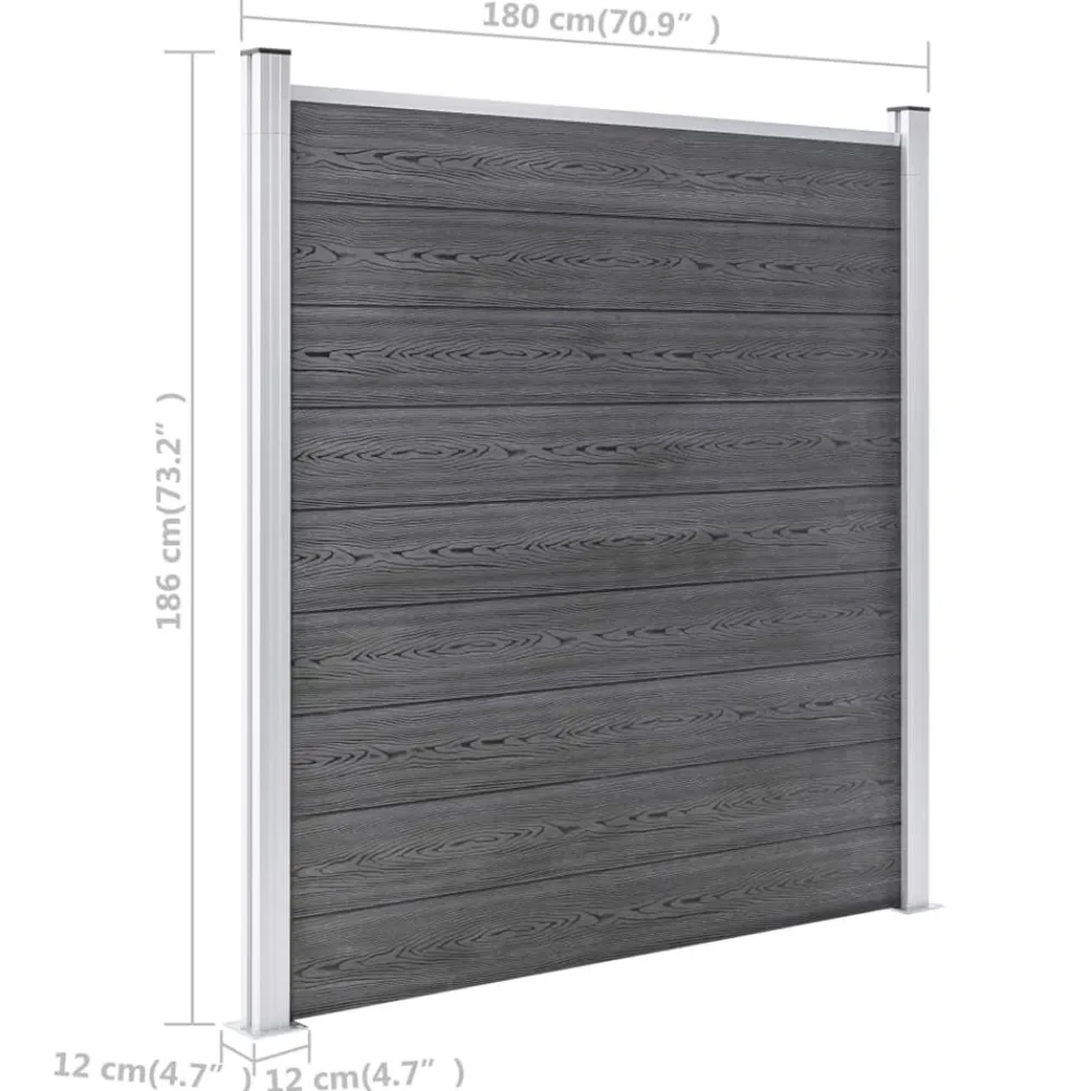 vidaXL Valla de jardín de WPC 1391x186 cm Gris New