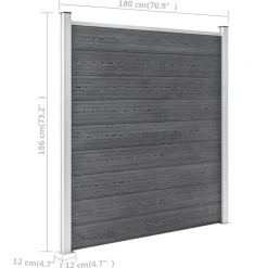 vidaXL Valla de jardín de WPC 353x186 cm Gris Best