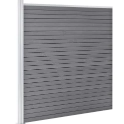 vidaXL Valla de jardín de WPC 1564x186 cm Gris Outlet