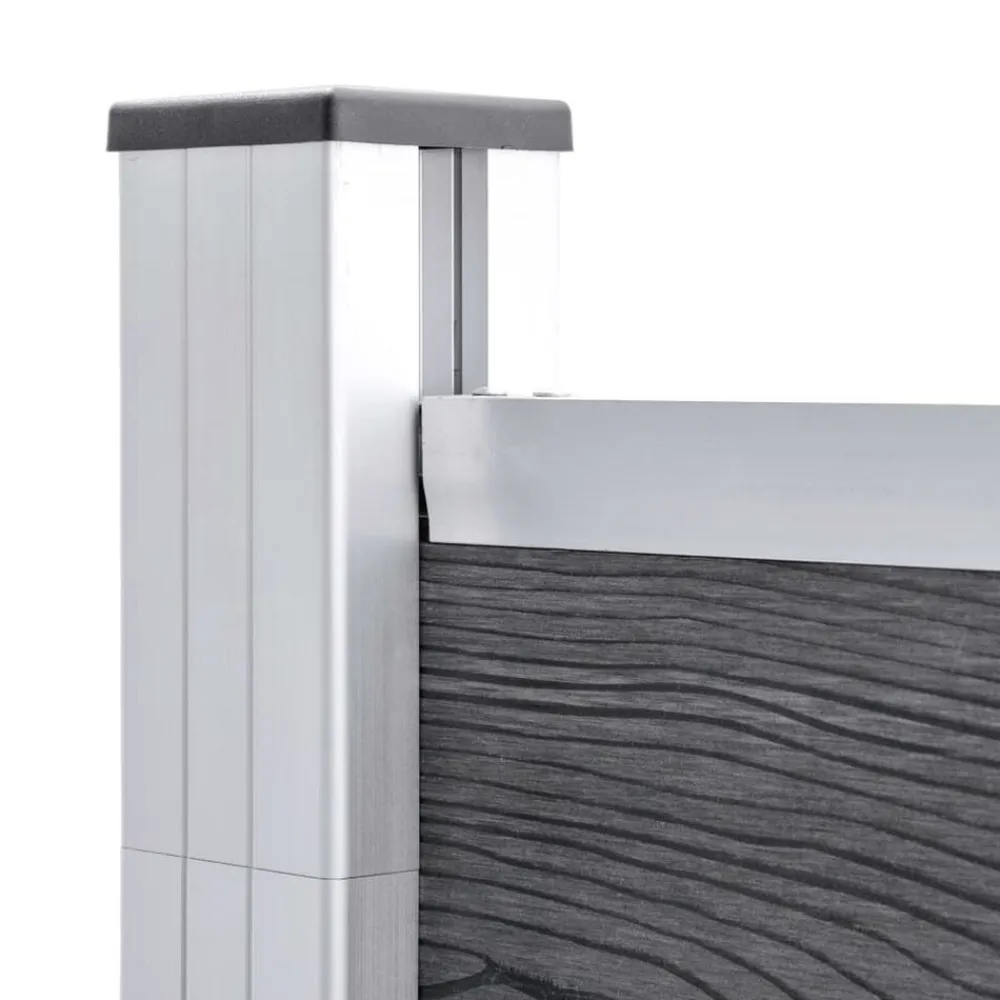 vidaXL Valla de jardín de WPC 1564x186 cm Gris Outlet
