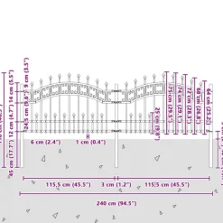 vidaXL Valla de Jardín Kampen 240 x 118 cm Gris Online