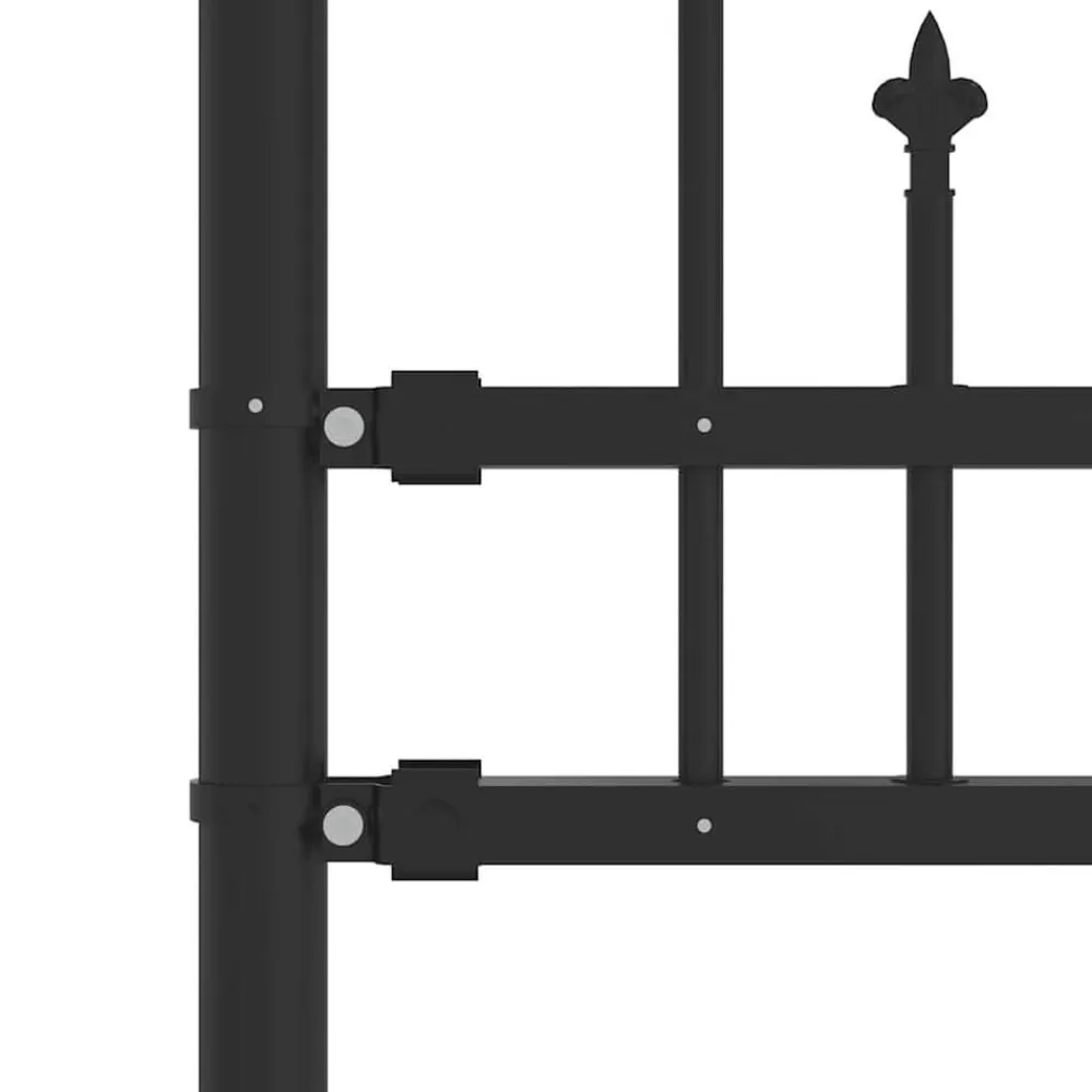 vidaXL Vallas De Jardín-Valla de jardín Kampen con punta de lanza negra, 240x75 cm, acero