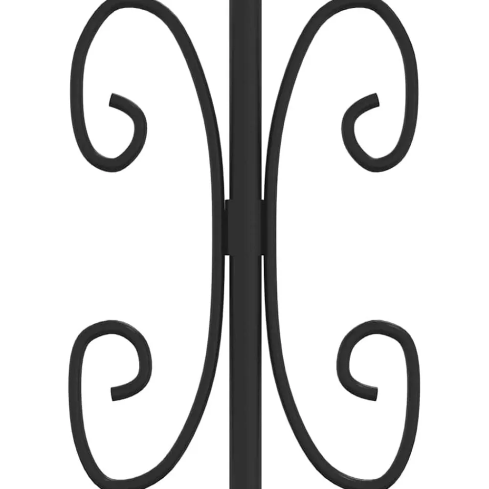 vidaXL Vallas De Jardín-Valla de jardín Kampen con punta de lanza negra, 240x75 cm, acero