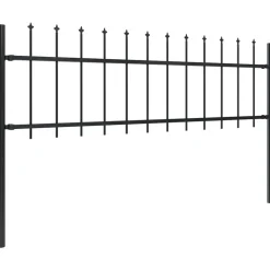 vidaXL Valla de jardín Woerden con punta de lanza de acero, 181x60 cm, negro Sale