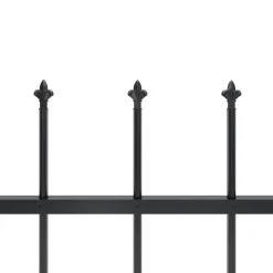 vidaXL Valla de jardín Woerden con punta de lanza de acero, 181x60 cm, negro Sale