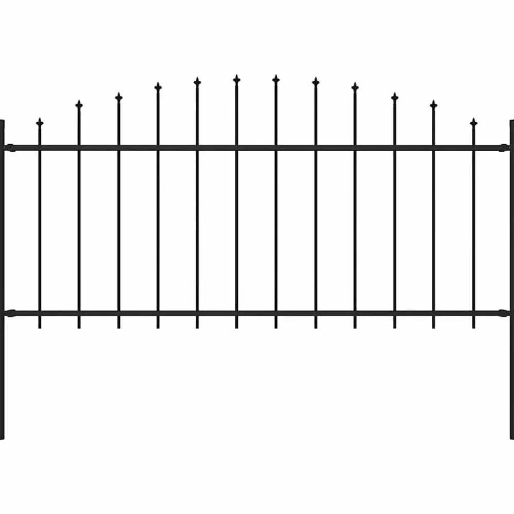 vidaXL Vallas De Jardín-Valla de jardín Woerden con punta de lanza de acero, 170x75 cm, negro