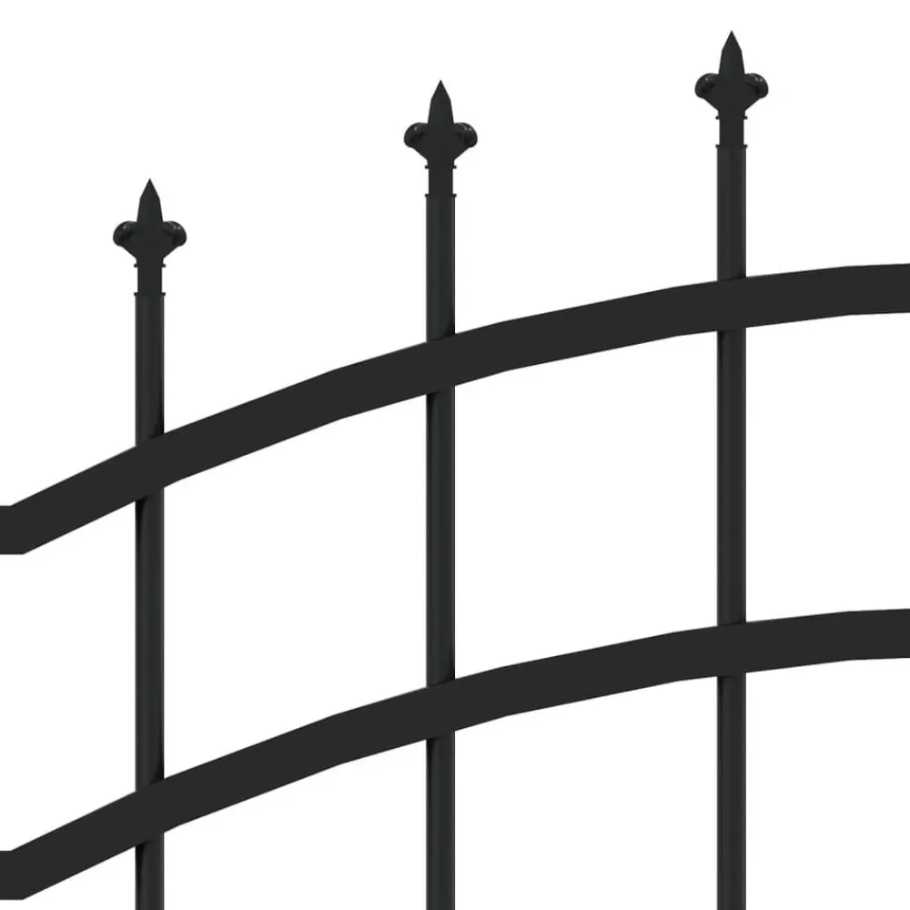 vidaXL Vallas De Jardín-Valla de jardín Woerden con punta de lanza negra, 240x75 cm, acero