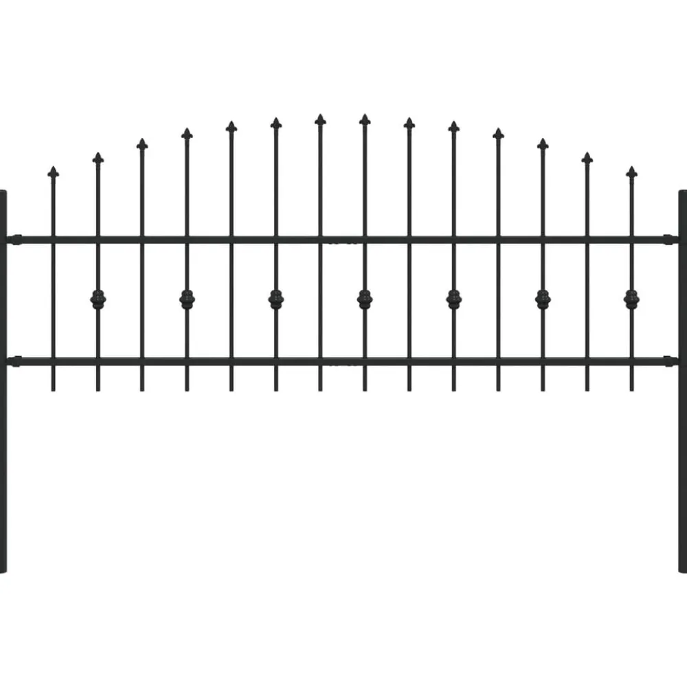 vidaXL Valla de Piquete Asten Negro 200 x 130 cm Sale