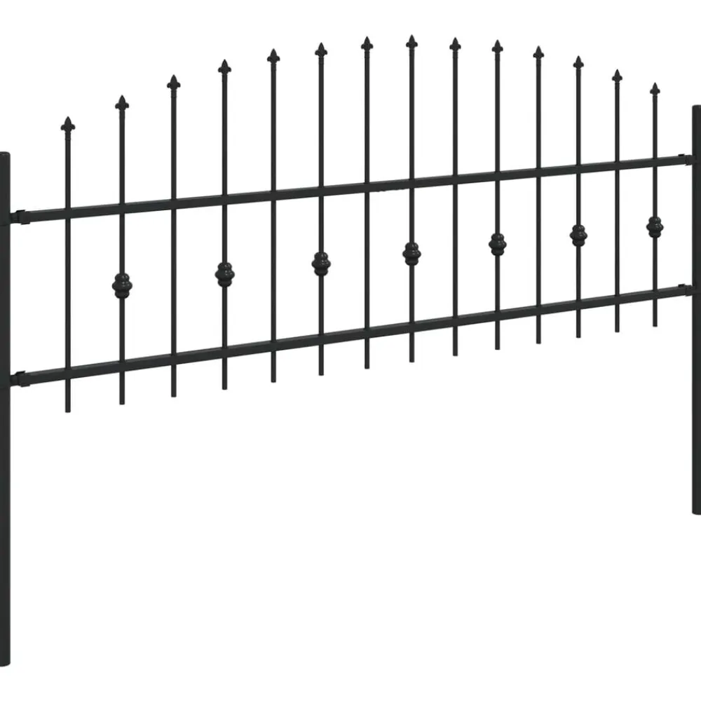 vidaXL Valla de Piquete Asten Negro 200 x 130 cm Sale