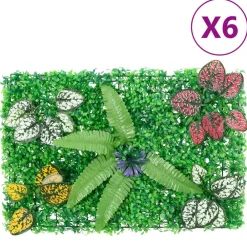 vidaXL Jardín-Valla de plantas artificiales 6 uds verde 40x60 cm