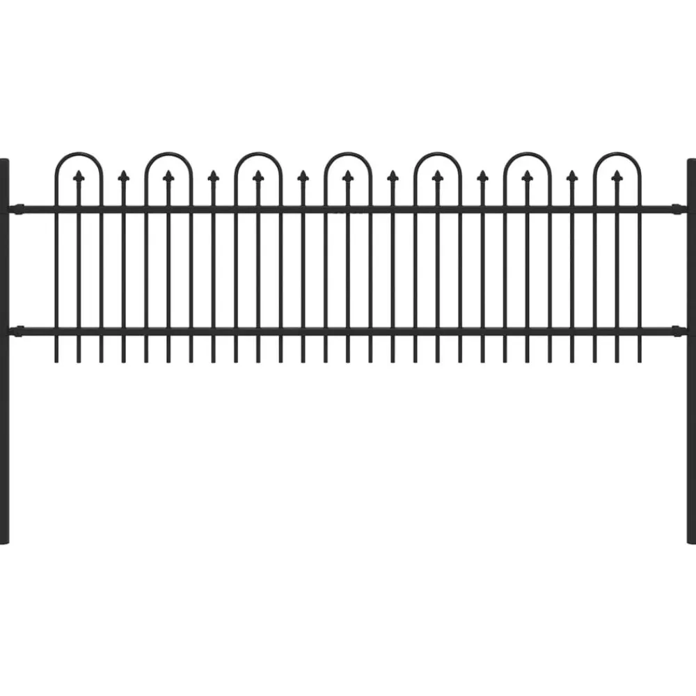 vidaXL Valla en Arco de Púas Dronten Negro 200 x 130 cm New