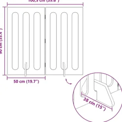 vidaXL Valla plegable para mascotas 2 pcs 100,5 x 38 x 90 cm White Online