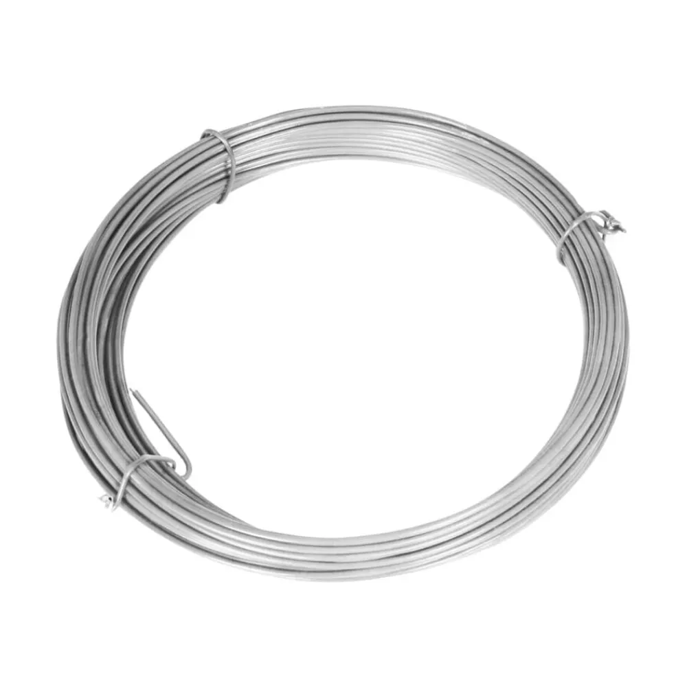 vidaXL Vallas De Jardín-Valla tela metálica y postes acero galvanizado plateada 15x1 m