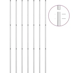vidaXL Vallas De Jardín-Valla tela metálica y postes acero galvanizado plata 15x1,5 m