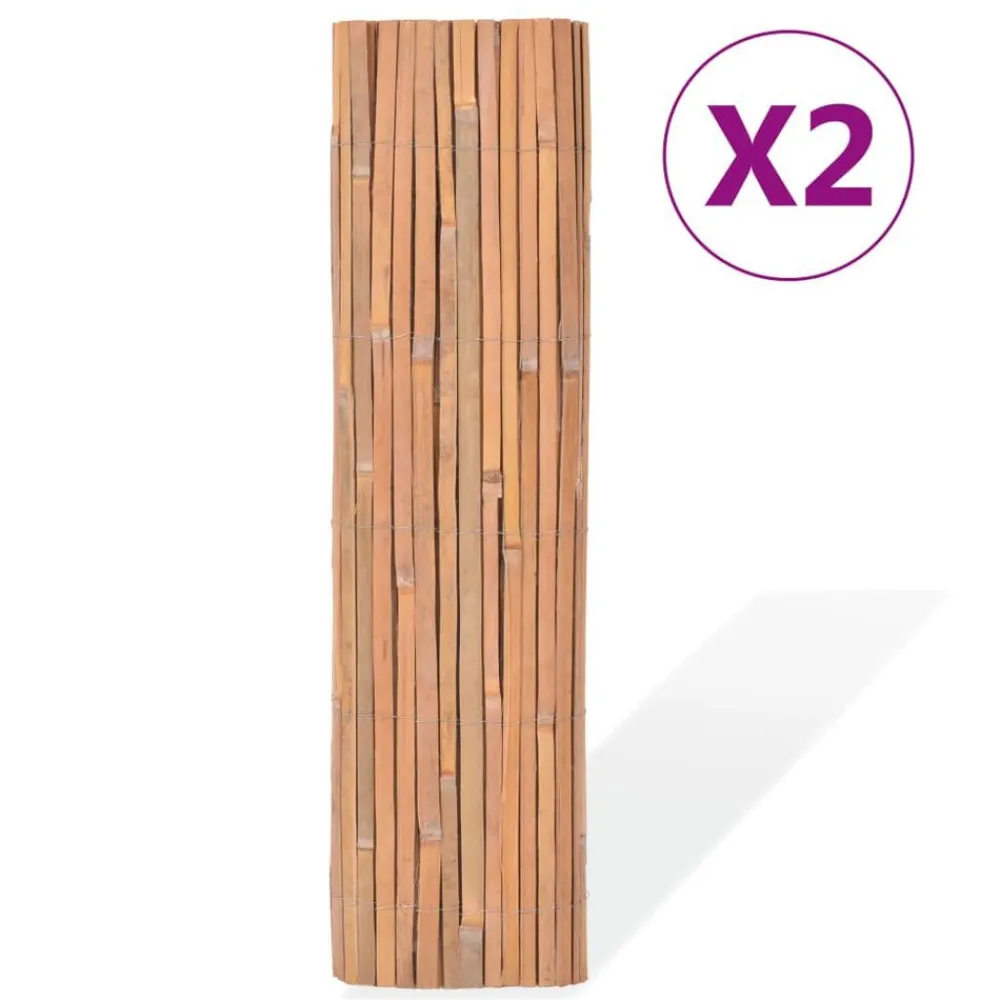 vidaXL Vallas de bambú 2 unidades 100x400 cm Clearance