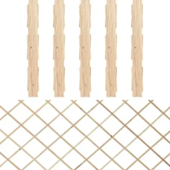 vidaXL Vallas enrejado 5 uds madera maciza de abeto 180x80 cm Marr&oacute;n Best