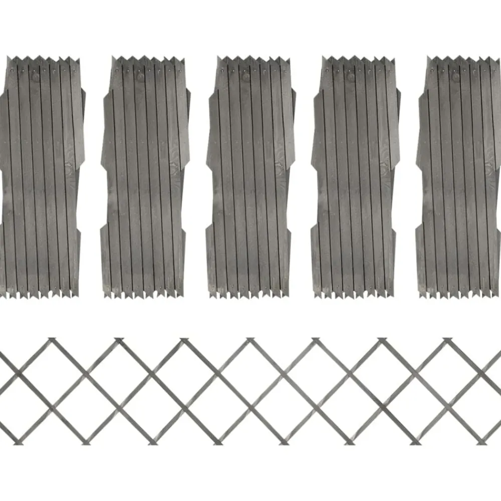 vidaXL Vallas De Jardín-Vallas enrejado 5 uds madera maciza de abeto 180x30 cm