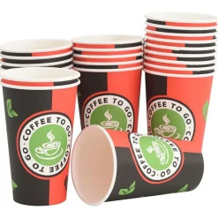 vidaXL Restauración-Vasos de café de papel con tapa 1000 uds 16oz 400ml