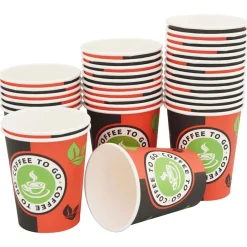 vidaXL Vasos de café de papel con tapa 1000 uds 8oz 240ml Discount